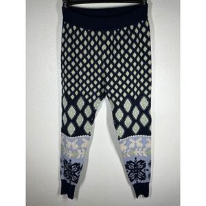Free People Leggings Women XS Navy Intimately Knit Rabbit Fair Isle soft